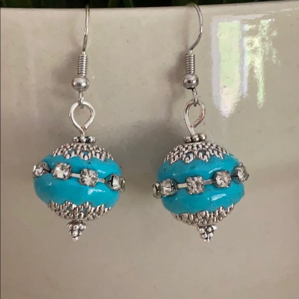 Beautiful blue and silver earrings